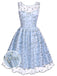 BLAU SPITZE BLUMEN SWING KLEID