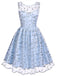 BLAU SPITZE BLUMEN SWING KLEID