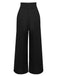 SCHWARZE HOSE MIT WEITEM BEIN UND HOHER TAILLE