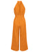 [Vorverkauf] Orange 1930er Polka Dot Gürtel Jumpsuit