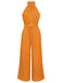 [Vorverkauf] Orange 1930er Polka Dot Gürtel Jumpsuit