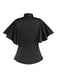 2PCS SCHWARZE EINFACHE BLUSE & STRÄGERROCK