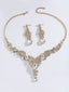 2PCS Rhinestone Halskette & Ohrringe Set