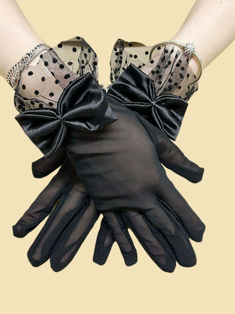Retro Dots Netz Bogen Transparente Handschuhe