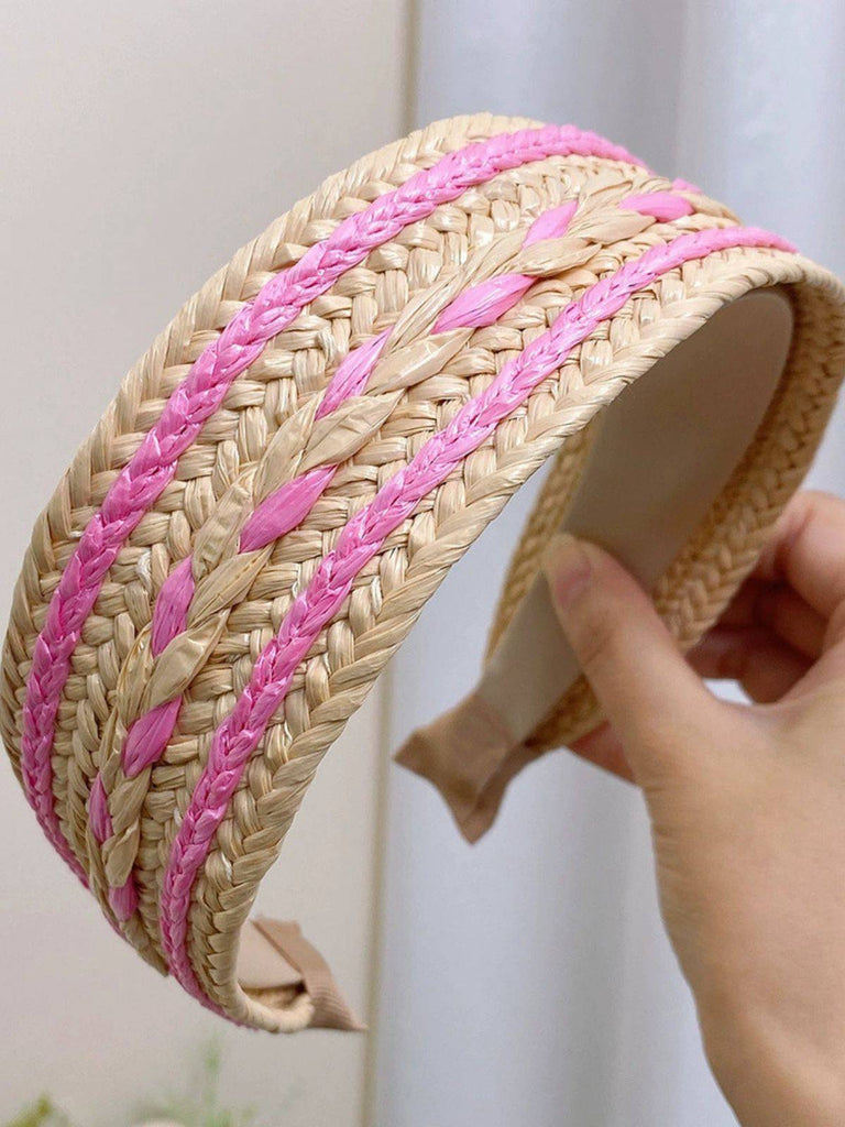 Boho Farbe Patchwork Geflochten Stirnband