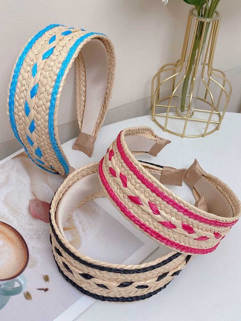 Boho Farbe Patchwork Geflochten Stirnband