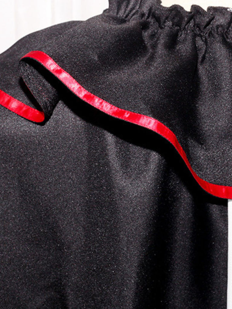 Schwarz & Weiß 1950er Halloween Horror Clown Cosplay Cape