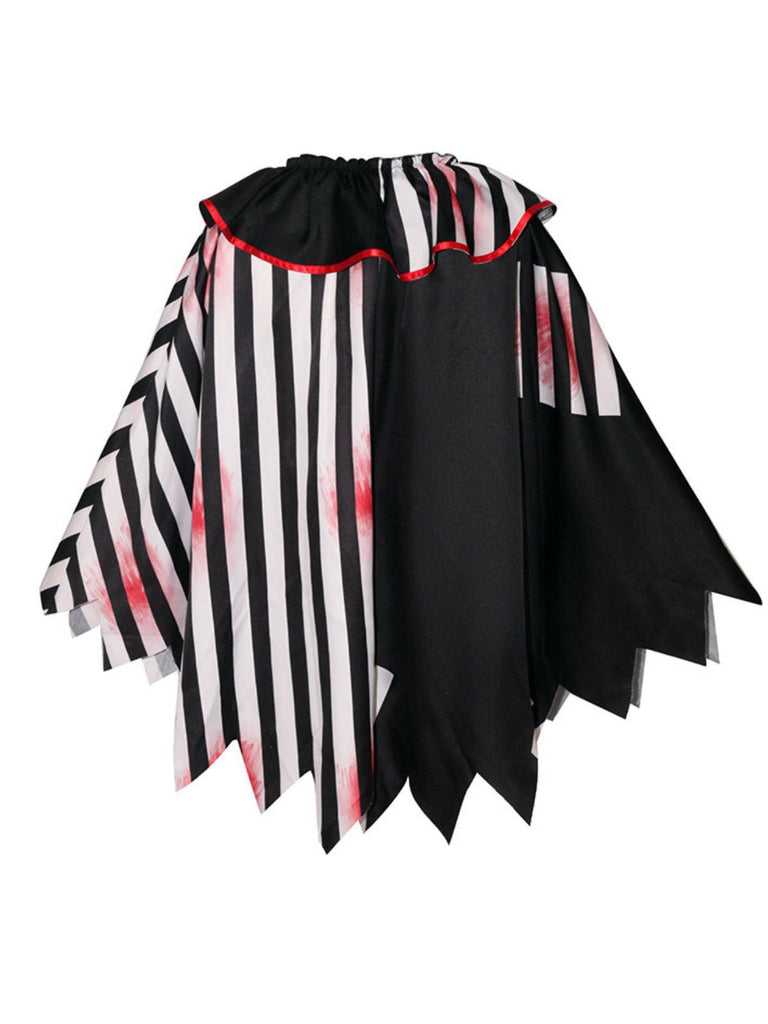 Schwarz & Weiß 1950er Halloween Horror Clown Cosplay Cape