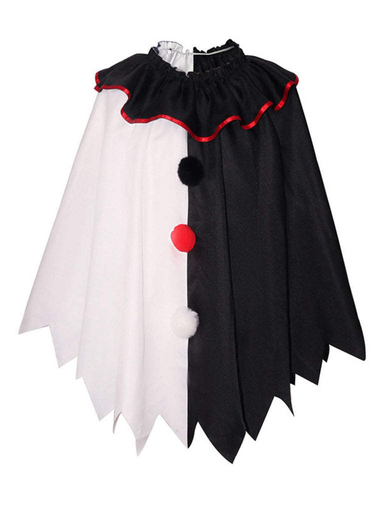 Schwarz & Weiß 1950er Halloween Horror Clown Cosplay Cape