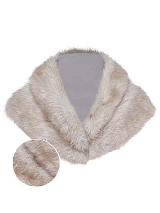 [Vorverkauf] Braun 1920er Kunst Pelz V-Ausschnitt Wickeln Schal