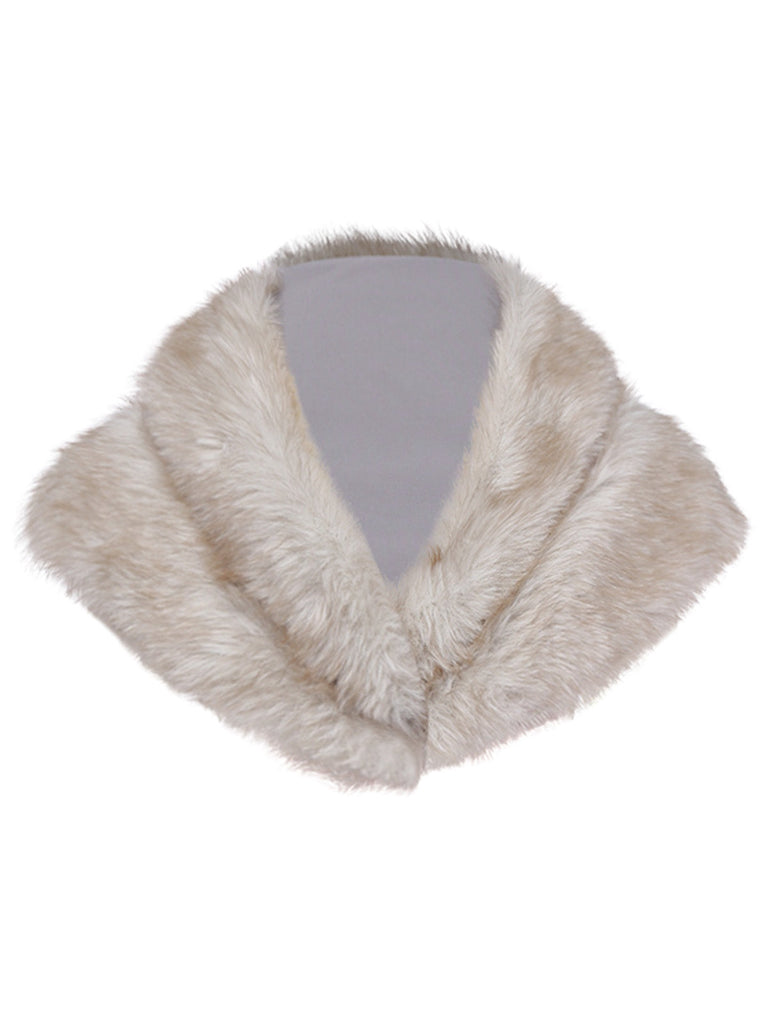 [Vorverkauf] Braun 1920er Kunst Pelz V-Ausschnitt Wickeln Schal