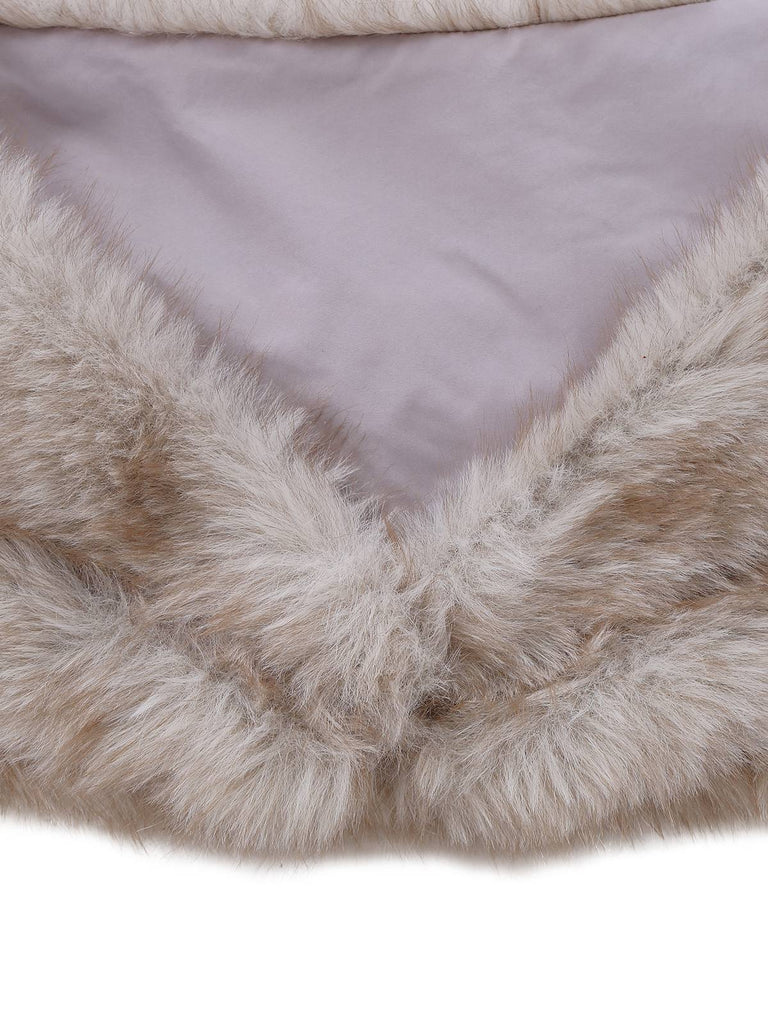 [Vorverkauf] Braun 1920er Kunst Pelz V-Ausschnitt Wickeln Schal