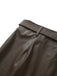 Belted PU Leather Vintage Maxi Skirt 8