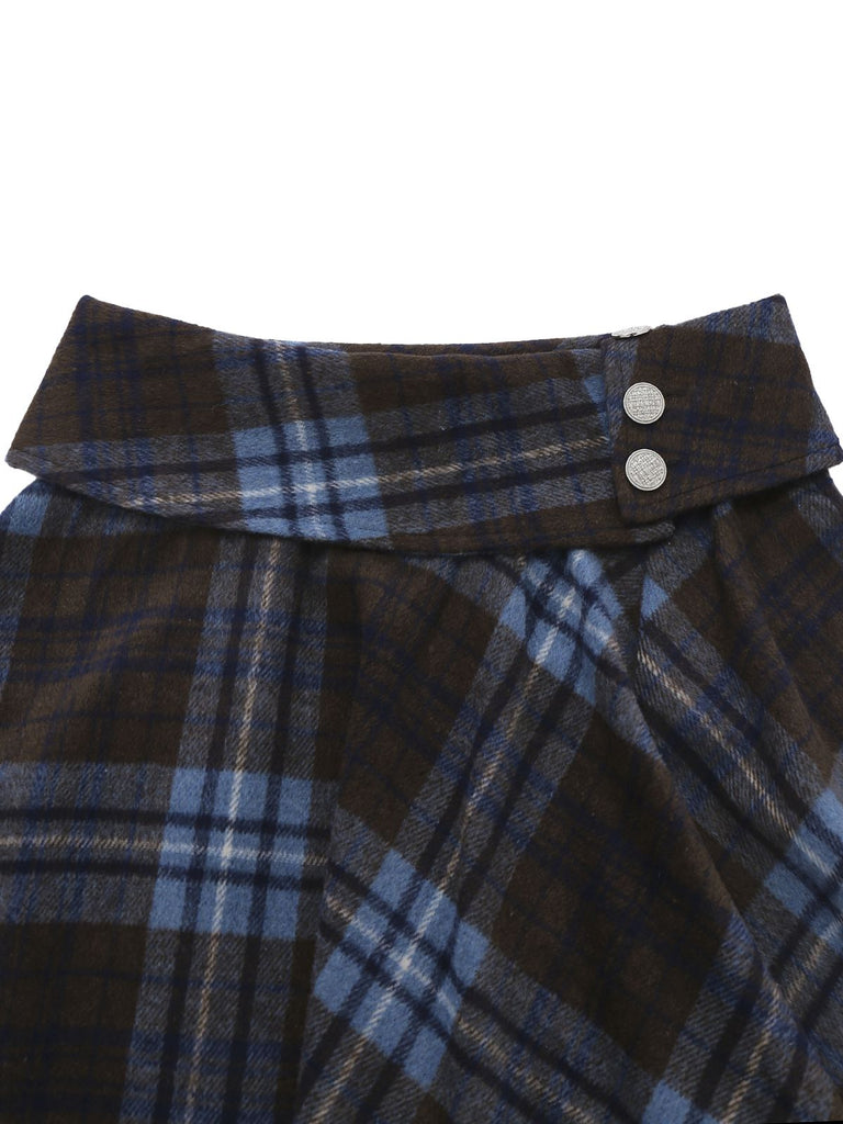 [Vorverkauf] Blau 1950er Karo Taste Poncho