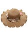 Vintage 3D Blumen Raffia Fransen Krempe Sonnenhut