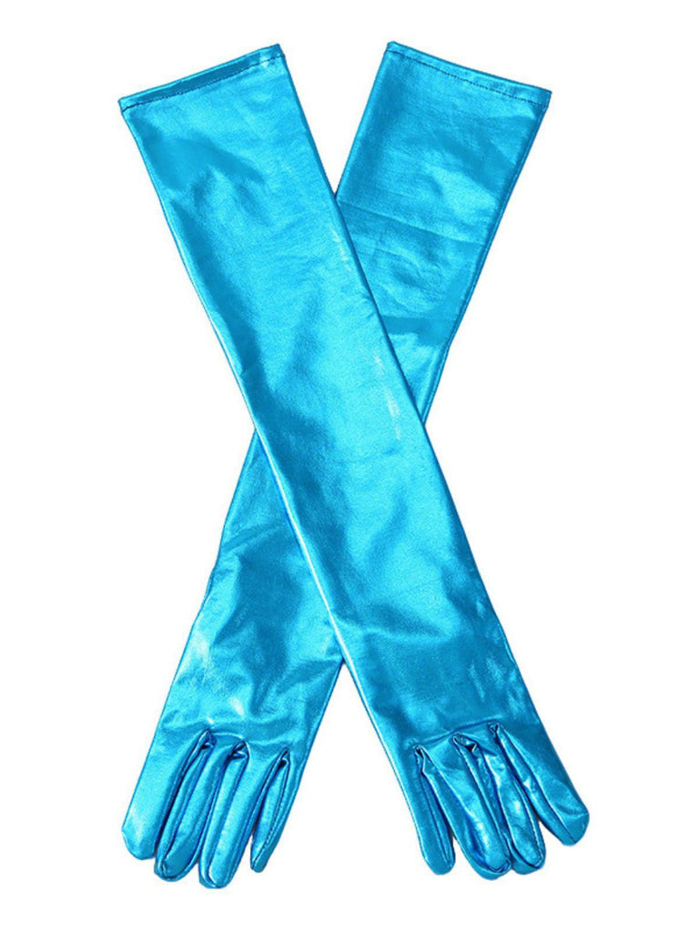 Lack Leder Solide Voll Finger Handschuhe