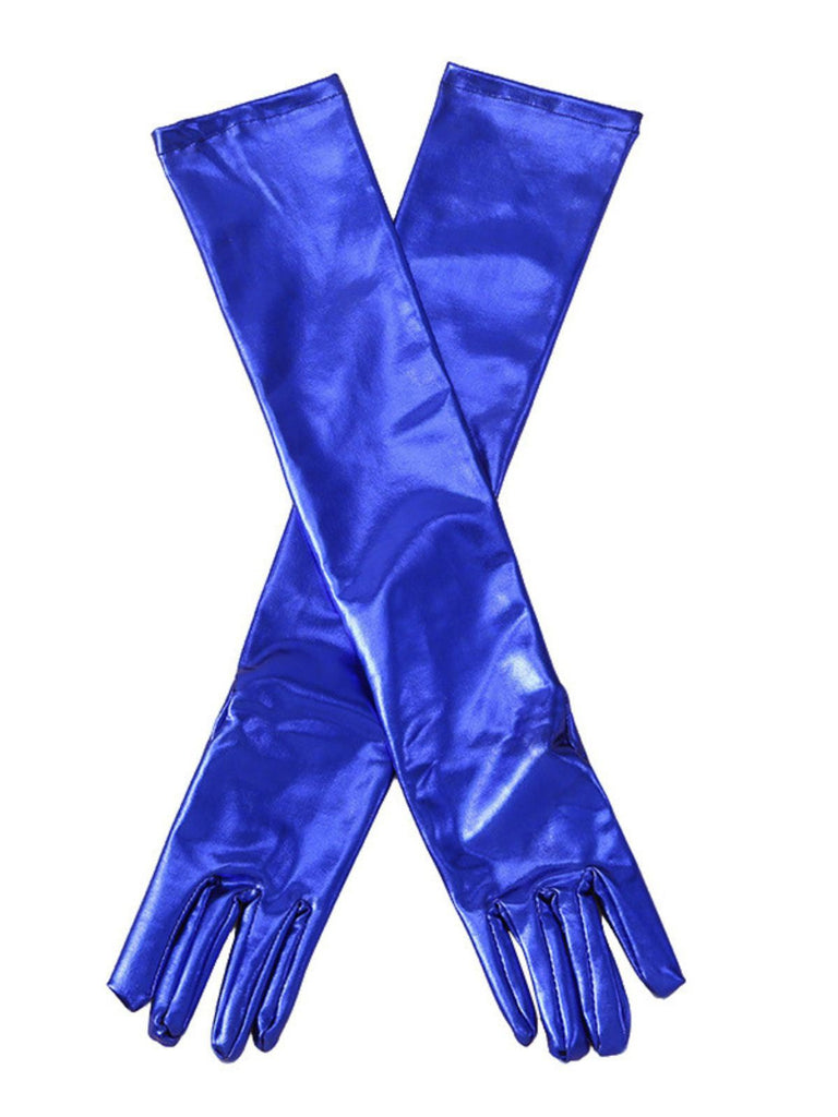 Lack Leder Solide Voll Finger Handschuhe