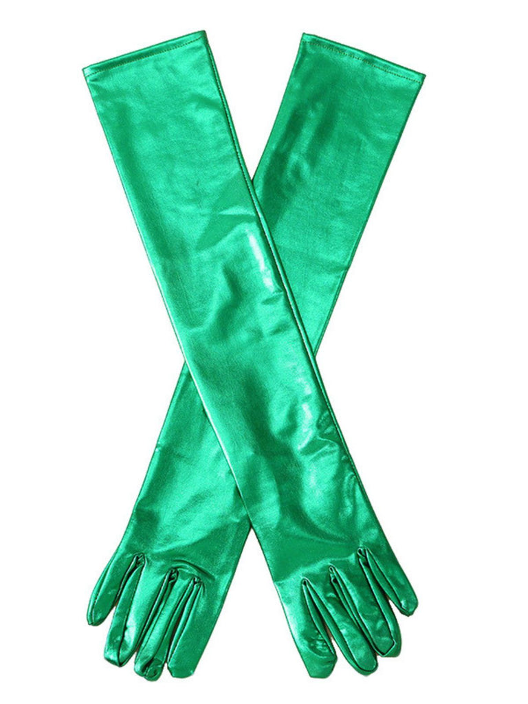 Lack Leder Solide Voll Finger Handschuhe