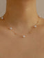 Vintage Halskette mit feiner Goldkette und Perlen