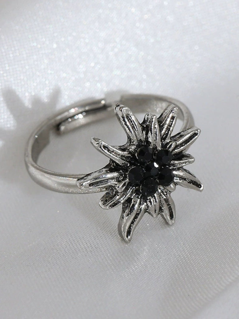 Vintage Edelweiß Accessoire-Ring mit Strass