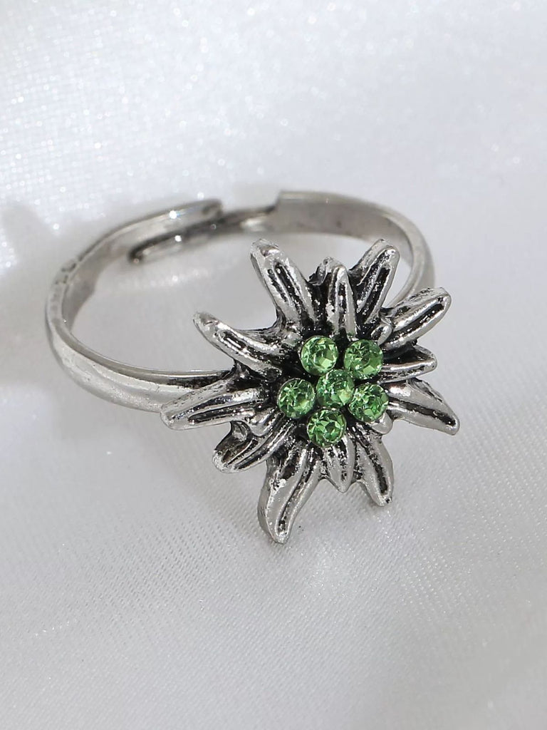 Vintage Edelweiß Accessoire-Ring mit Strass