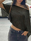 80er One-Shoulder-Top im Poncho-Stil aus transparenter Spitze