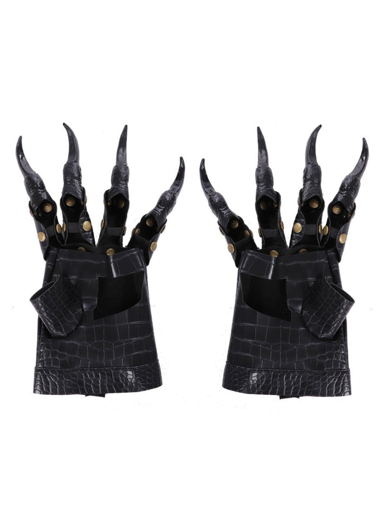 Schwarze Gothic-Handschuhe mit Krallenfingern