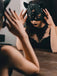 Schwarze Halloween-Cosplay-Maske mit Hörnern