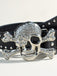 Halloween Gothic Accessoire-Gürtel mit Totenkopf und Strass
