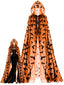 30er Halloween-Kapuzencape mit Fledermaus-Print