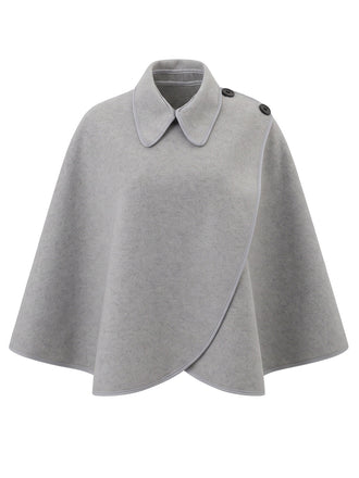 70er Cape mit asymmetrischer Schulterknopfleiste