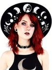 Schwarzer Halloween Gothic Hut mit Print