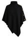 50er Strickponcho mit Rollkragen
