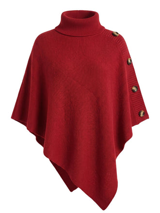50er Strickponcho mit Rollkragen