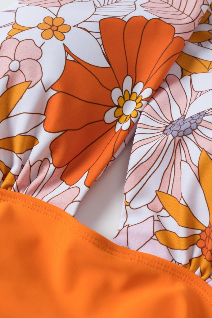 Fliege Floral Cross Straps Badeanzug