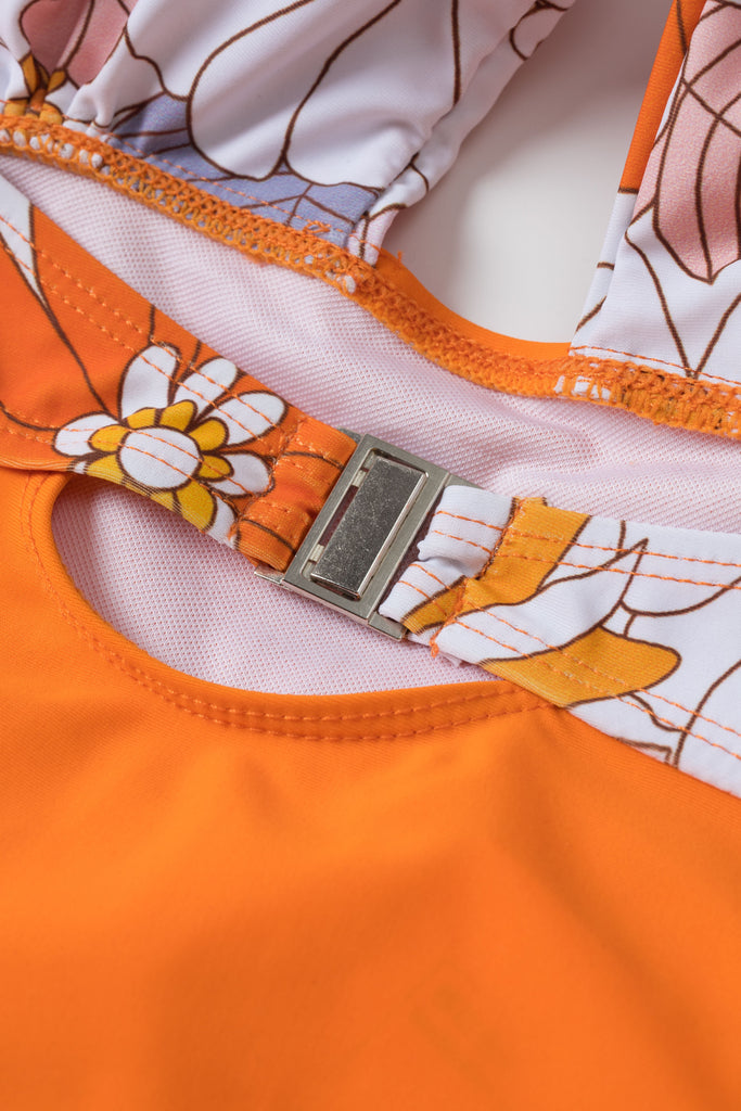 Fliege Floral Cross Straps Badeanzug