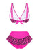 Rosa 1950er Träger Zebra Bikini Set