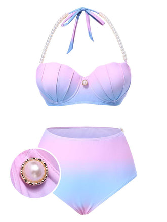 1960er Gradient Meerjungfrauen Muschel Perle Badeanzug