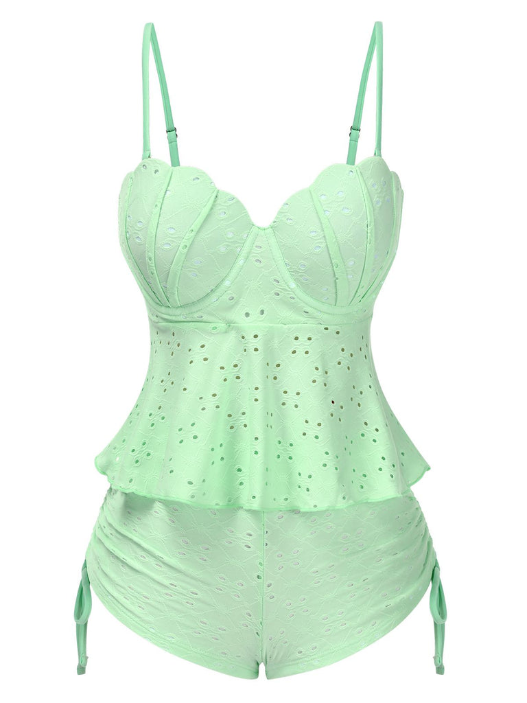 1940er Spaghetti Träger Ösenschale Tankini Set