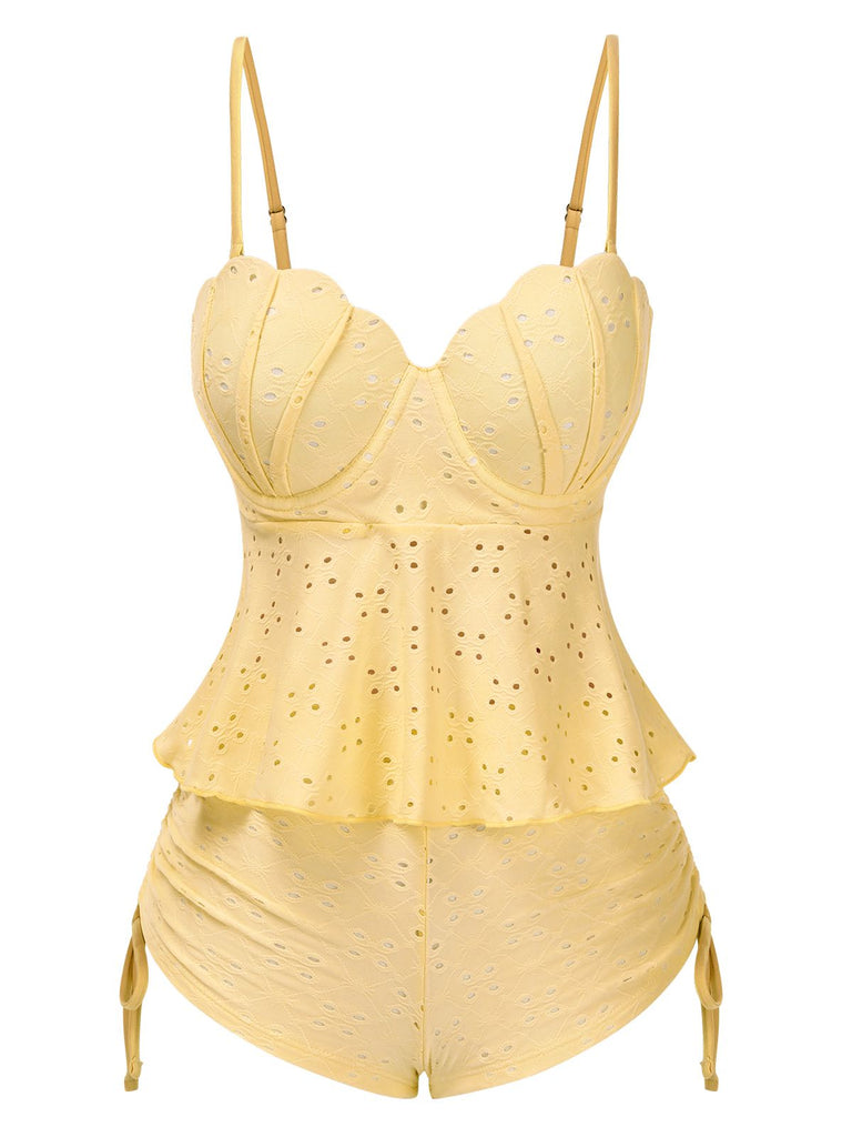 1940er Spaghetti Träger Ösenschale Tankini Set