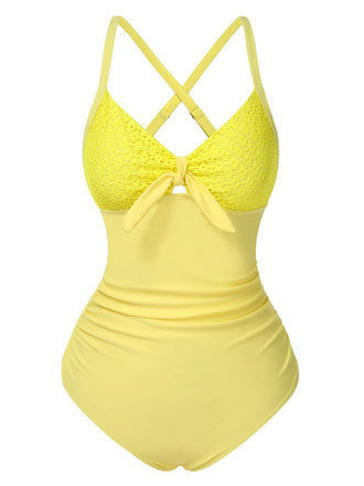 1950er Spaghetti Träger Kreuz-Zurück Badeanzug