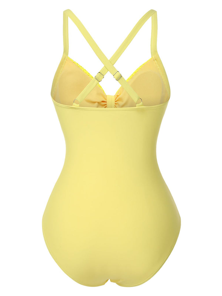 1950er Spaghetti Träger Kreuz-Zurück Badeanzug