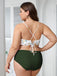 [Große Größen] Grün 1950er Schnürung Blumen Bikini Set