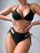 1960er Tropische Strand Kordelzug Bikini Set & Transparent Top