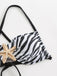 Schwarz & Weiß 1950er Zebra Streifen Seestern Bikini Set