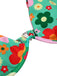Grün 1950er Karikatur Blumen Bikini Set