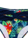 Multicolor 1950er Tropische Pflanzen Patchwork Bikini Set
