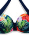 Multicolor 1950er Tropische Pflanzen Patchwork Bikini Set