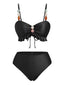 1950er Strukturiert Stoff Farbig Steine Bikini Set