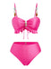 1950er Strukturiert Stoff Farbig Steine Bikini Set